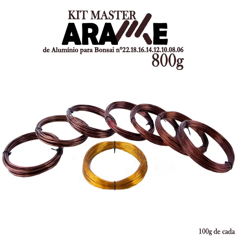 Kit de arame 800 g, foto da loja Nipon Bonsai