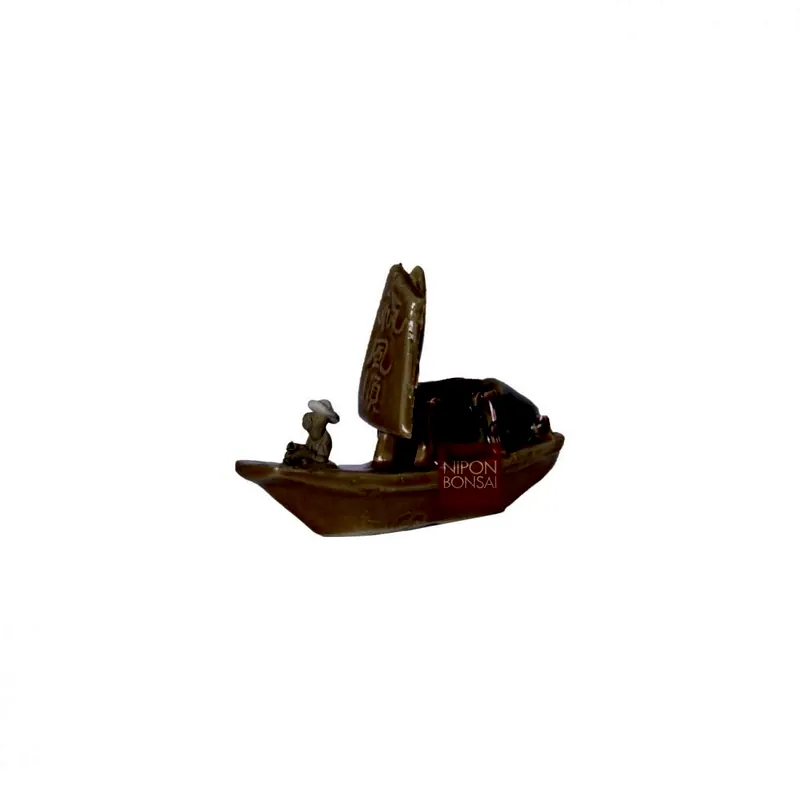 Barco chinês de cerâmica, foto da loja Nipon Bonsai